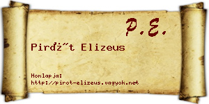 Pirót Elizeus névjegykártya